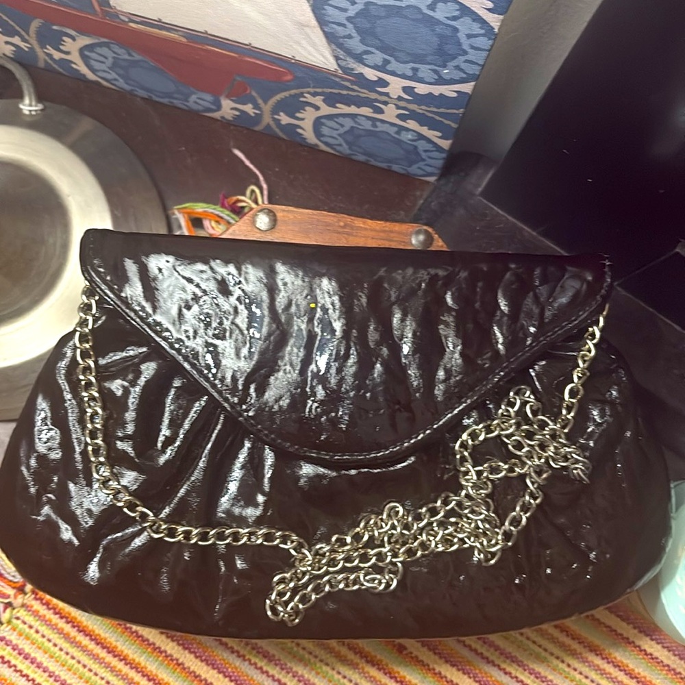 Lauren Merkin Patent Leather Clutch/Crossbody GUC